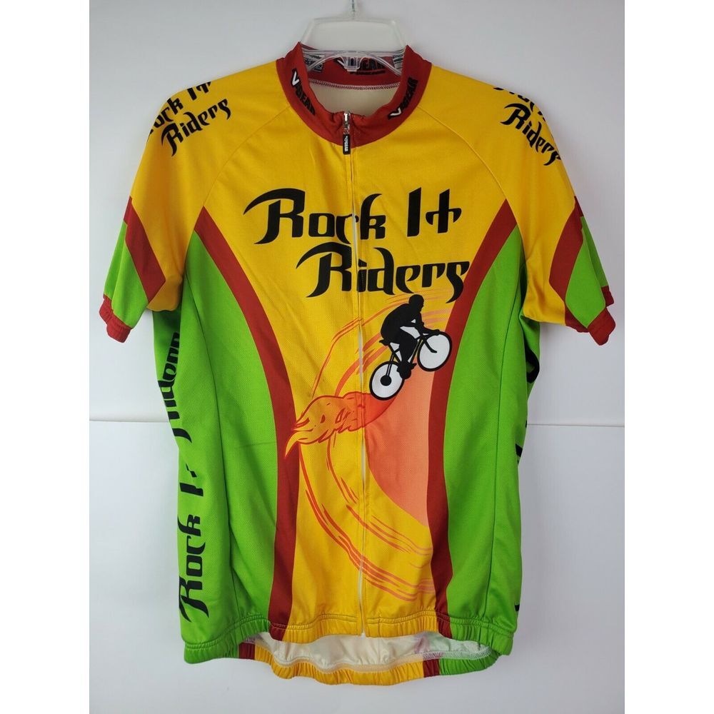 Verge Mens XL V-Gear Team Rock It‎ Riders Short Sleeve Cycling Jersey